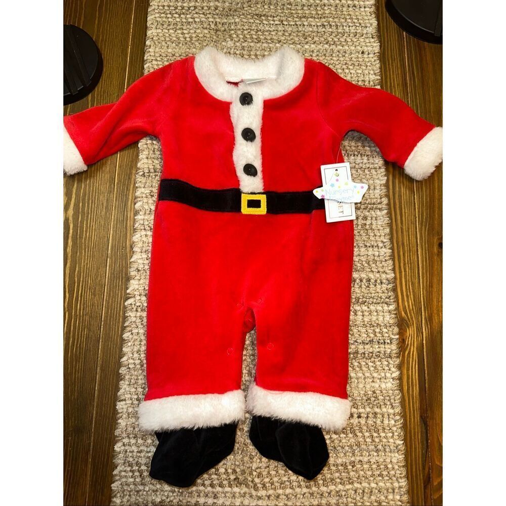 Nursery Rhyme Santa Costume/Holiday Outfit 0-3 Month Unisex One Piece jumper